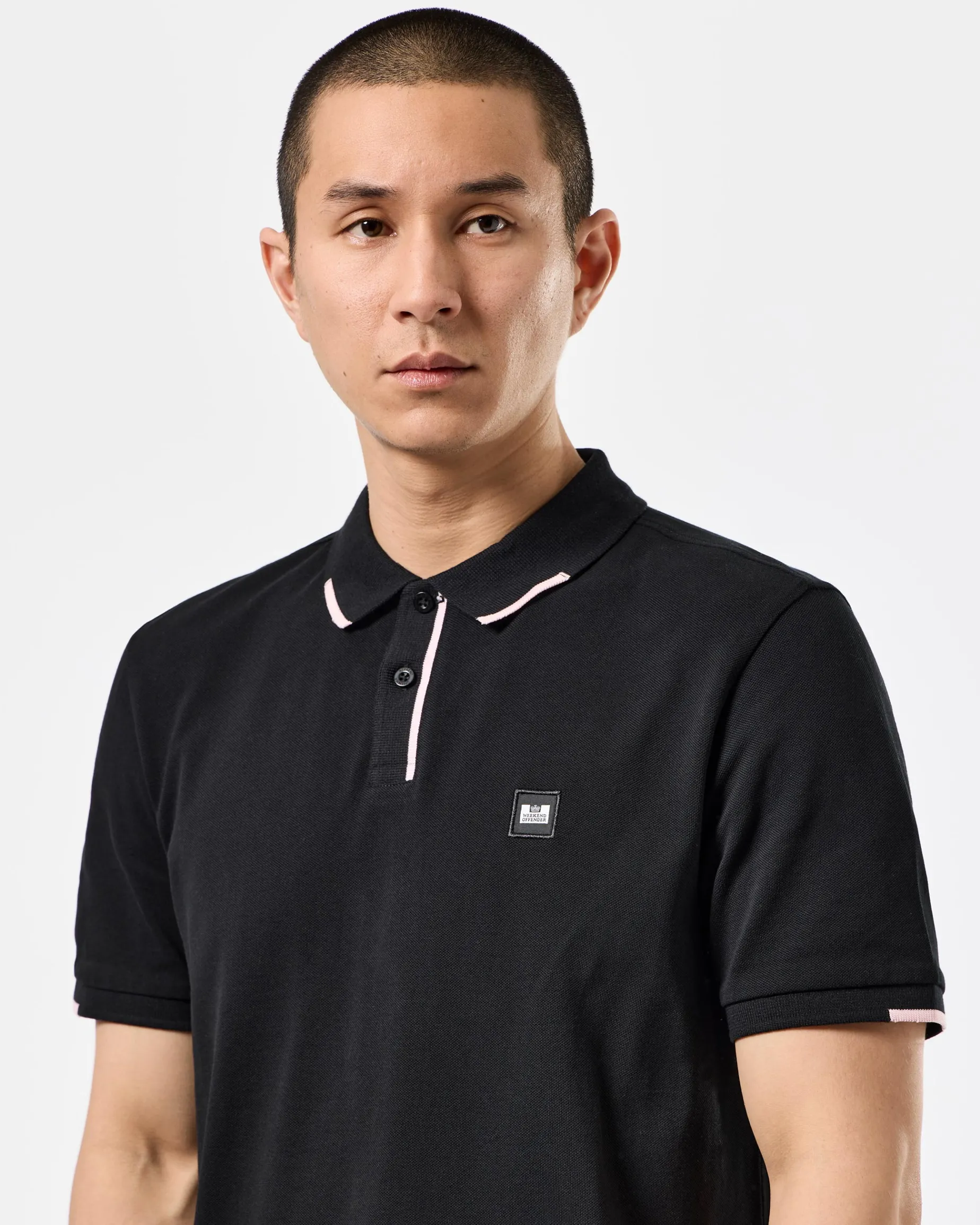 Rivas Poloshirt Schwarz/Blassrosa