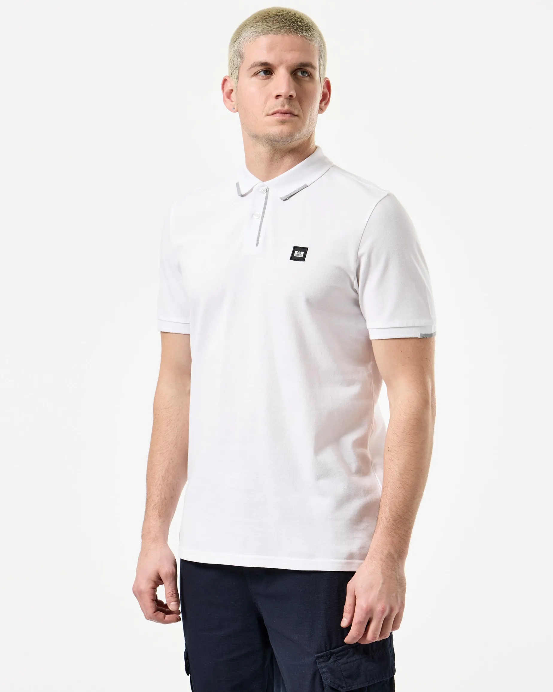 Rivas Poloshirt Weiß/Rauchgrau