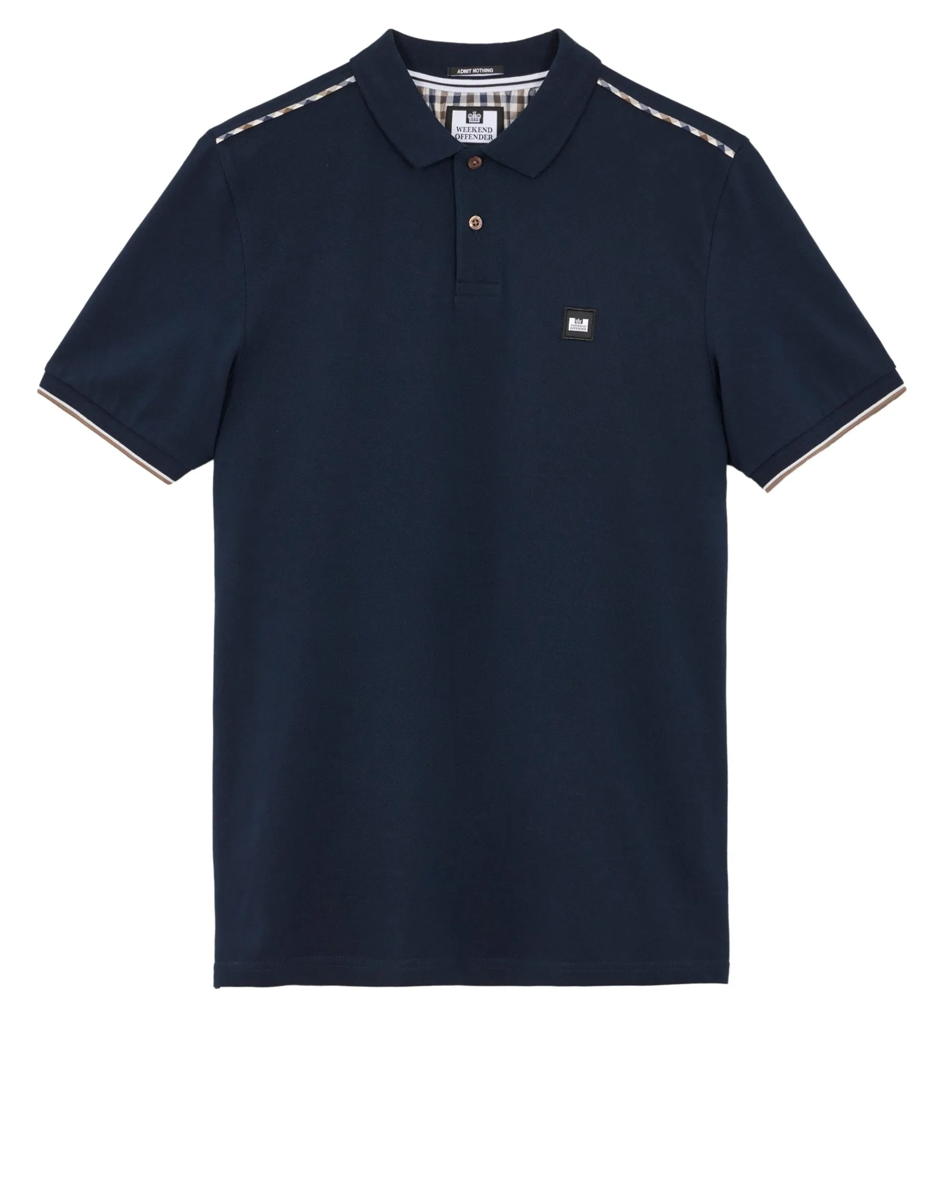 Sakai Poloshirt Marineblau/Mid House Check