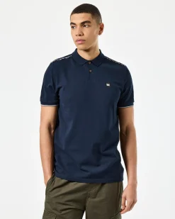 Sakai Poloshirt Marineblau/Mid House Check