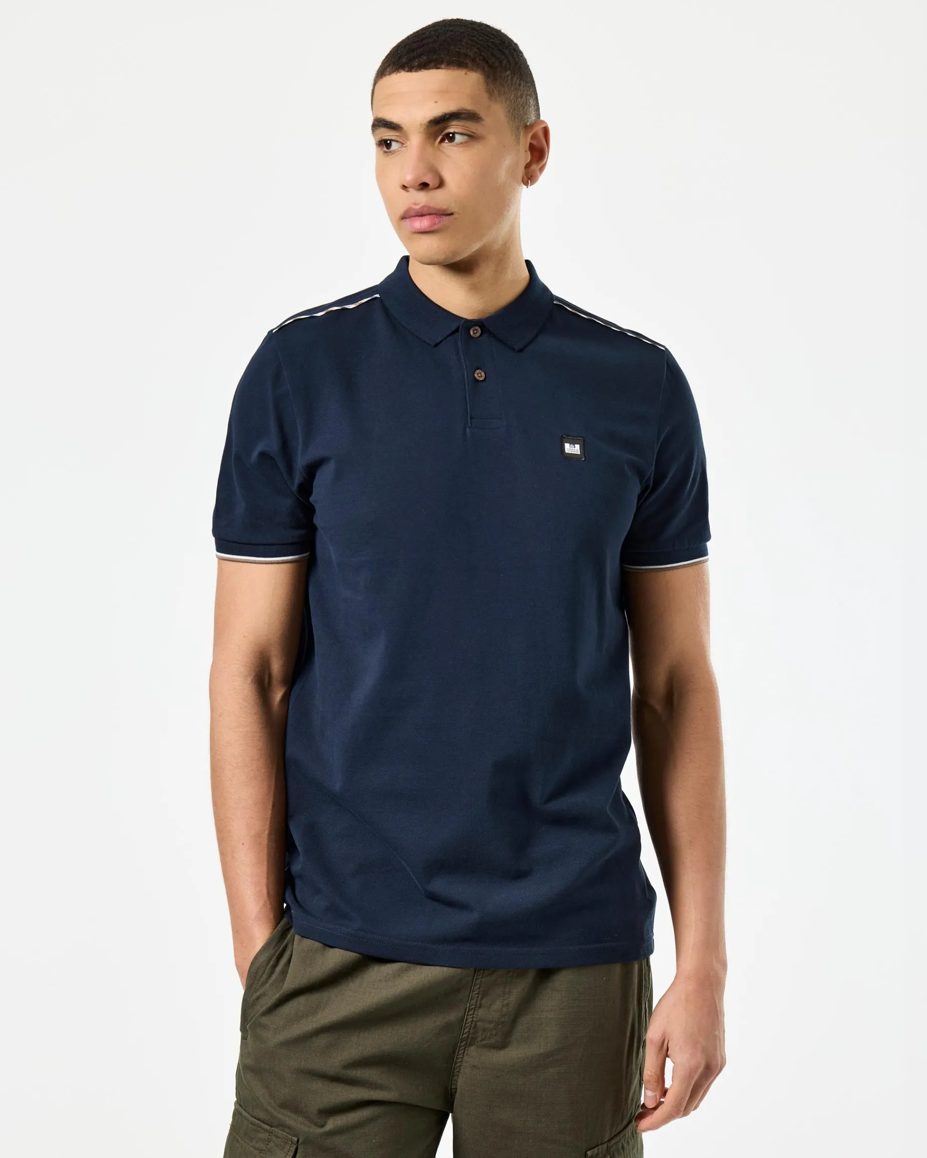 Sakai Poloshirt Marineblau/Mid House Check