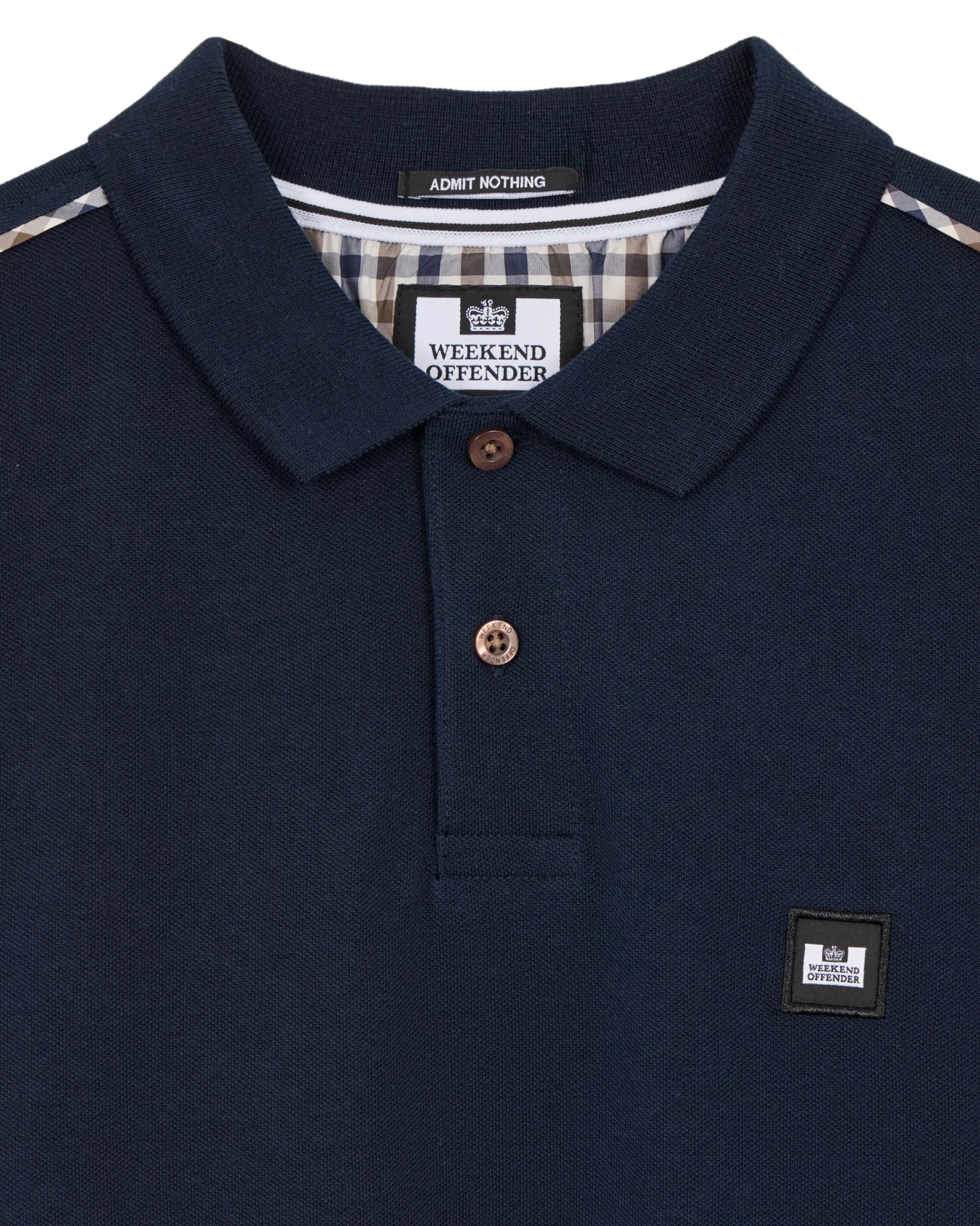 Sakai Poloshirt Marineblau/Mid House Check
