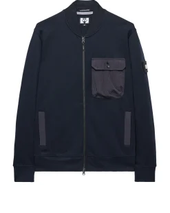 Santo Sweatshirt mit durchgehendem Reißverschluss, Marineblau