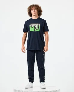 Saturday Kids Grafik-T-Shirt Marineblau