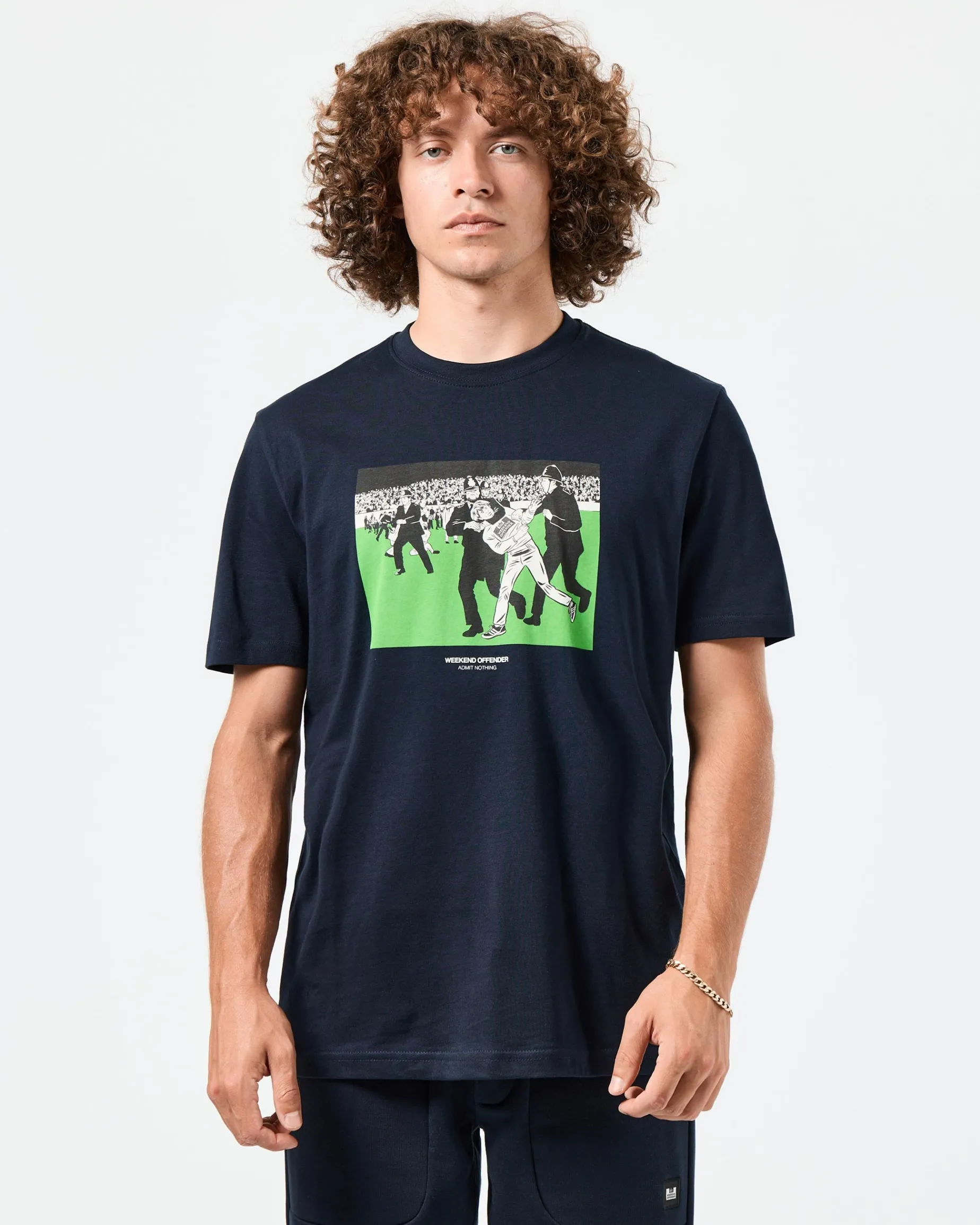 Saturday Kids Grafik-T-Shirt Marineblau