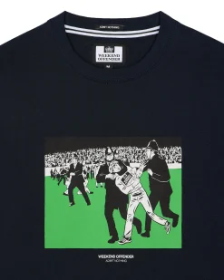 Saturday Kids Grafik-T-Shirt Marineblau