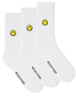 Smiley Sportsocken Weiß
