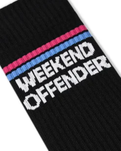 Sportsocken mit Doppelstreifen Schwarz