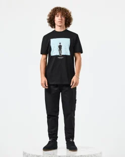 Supernova Grafik-T-Shirt Schwarz/Blau