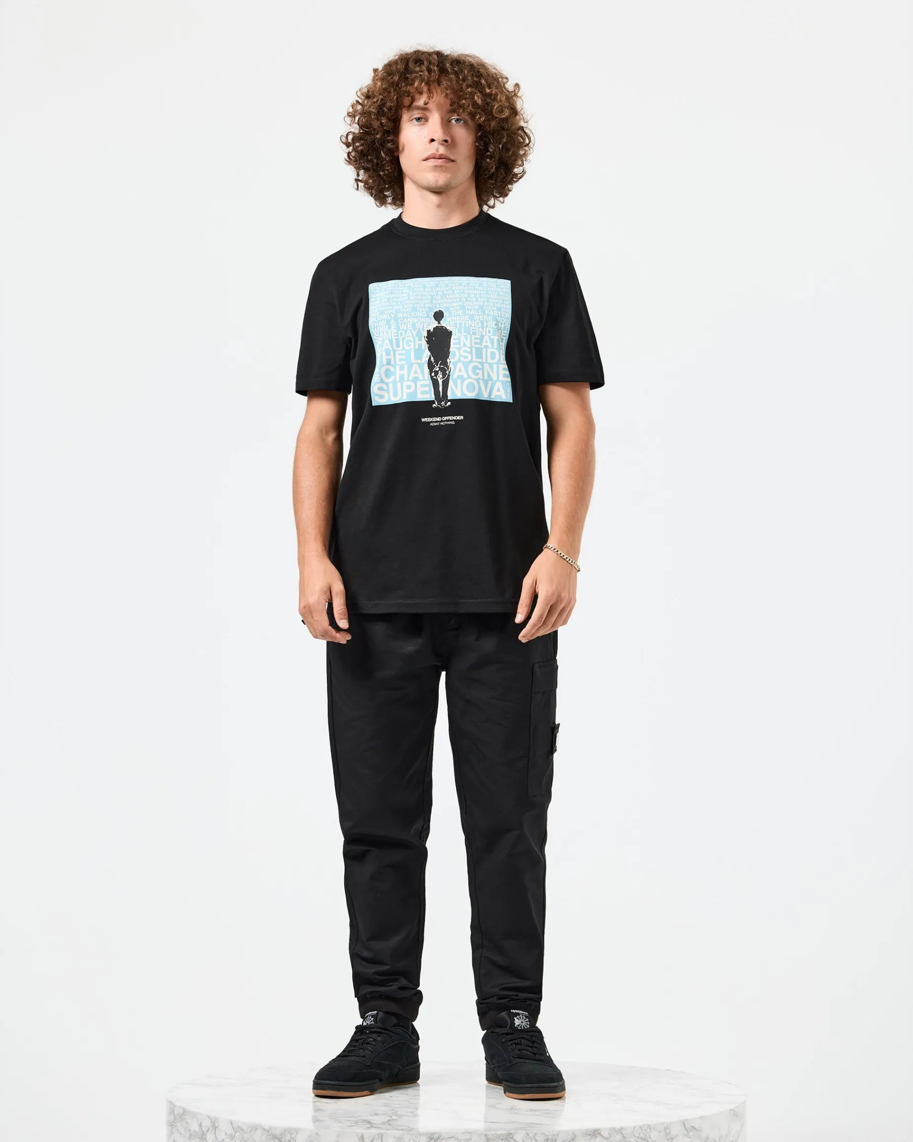Supernova Grafik-T-Shirt Schwarz/Blau