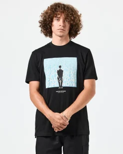 Supernova Grafik-T-Shirt Schwarz/Blau