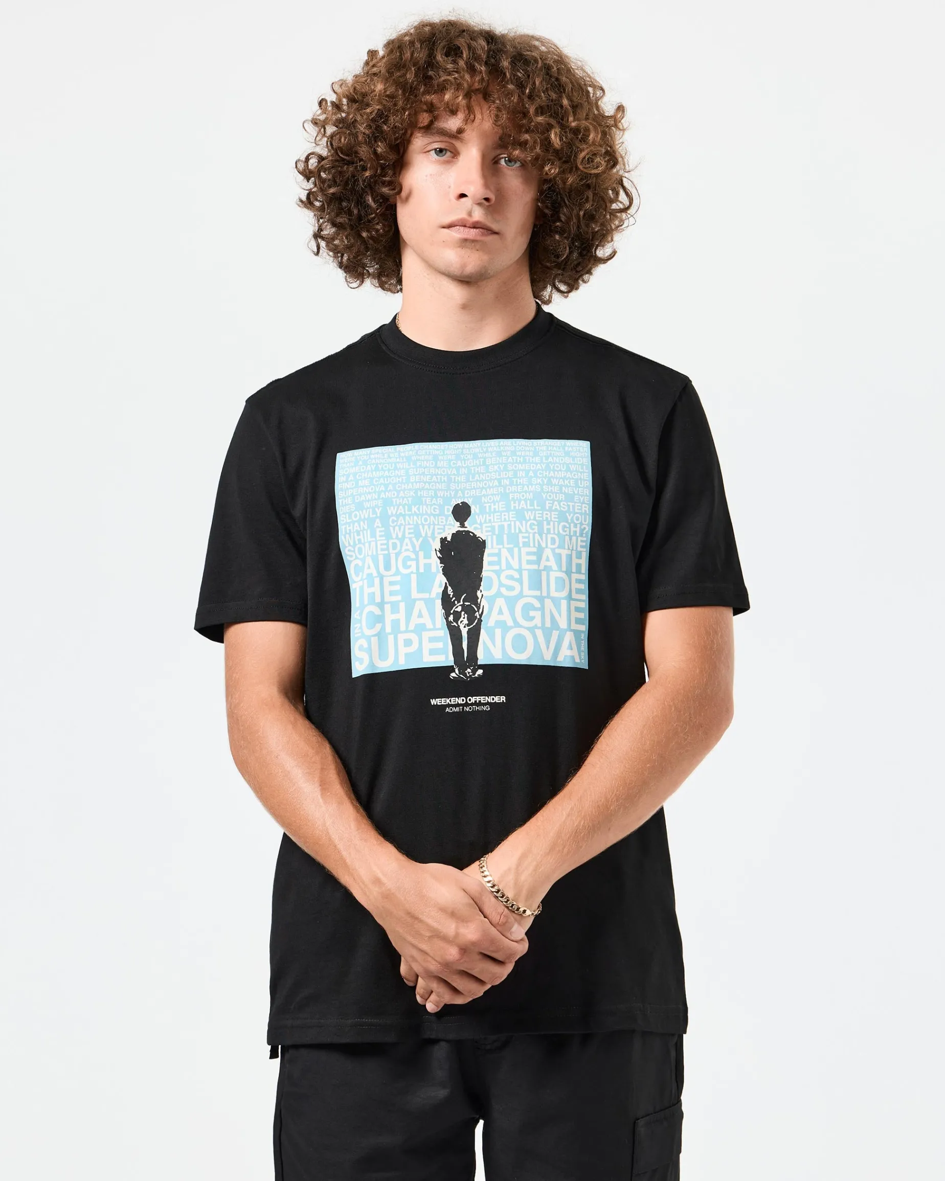 Supernova Grafik-T-Shirt Schwarz/Blau
