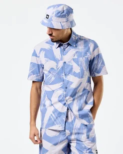 Toshima Camo Hemd Kornblumenblau