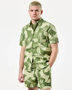 Toshima Camo Hemd Sapling Grün