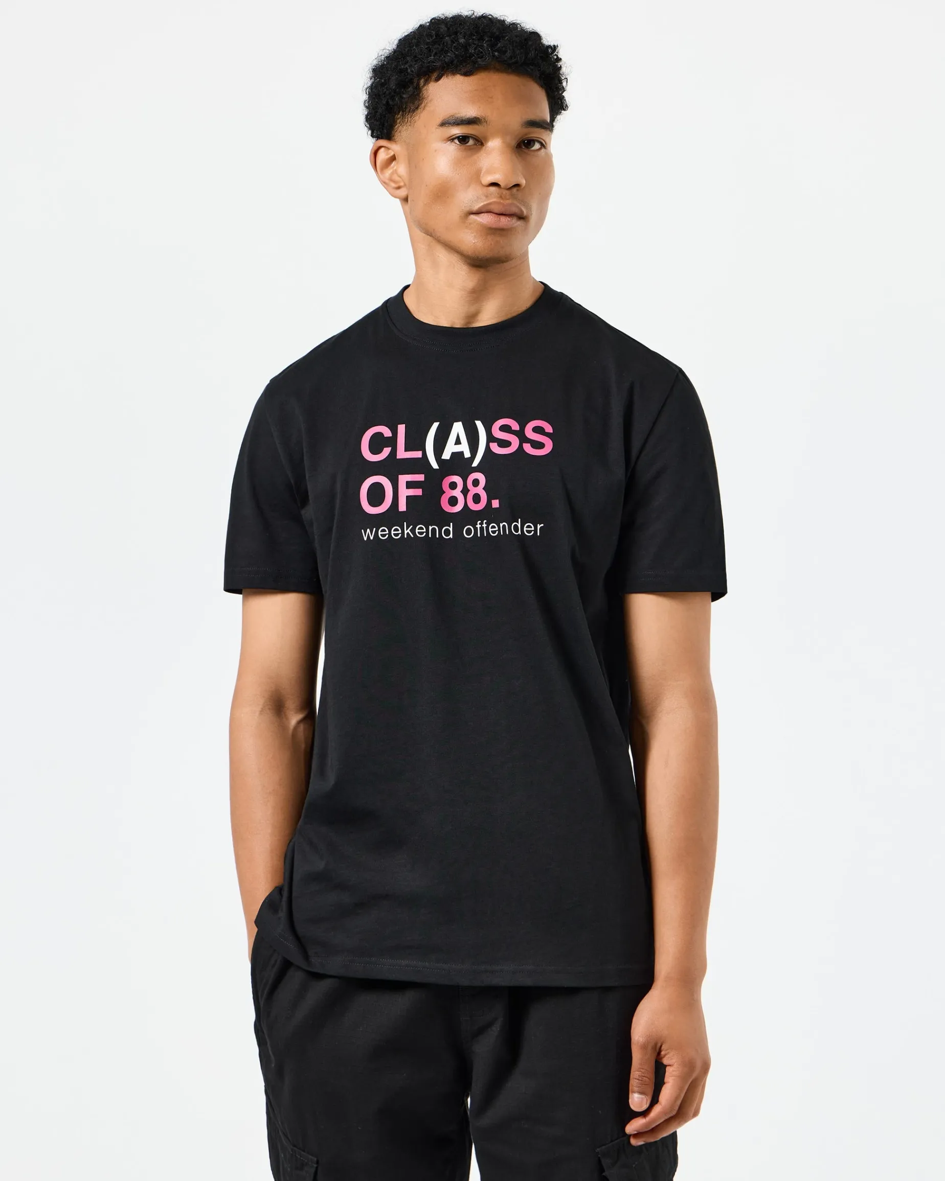 T-Shirt mit Grafik der Klasse A, Schwarz