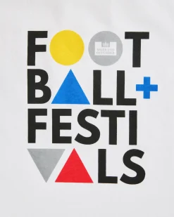 T-Shirt mit Grafik „Football + Festivals“ für Kinder in Weiß