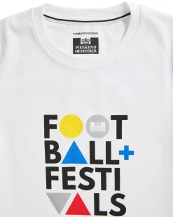 T-Shirt mit Grafik „Football + Festivals“ für Kinder in Weiß