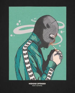 T-Shirt mit Grafik „Fumo“ Schwarz
