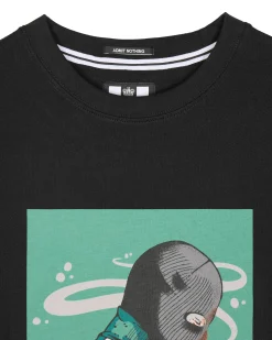 T-Shirt mit Grafik „Fumo“ Schwarz
