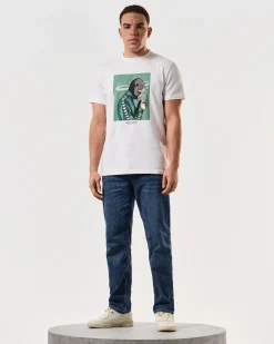 T-Shirt mit Grafik „Fumo“ Weiß