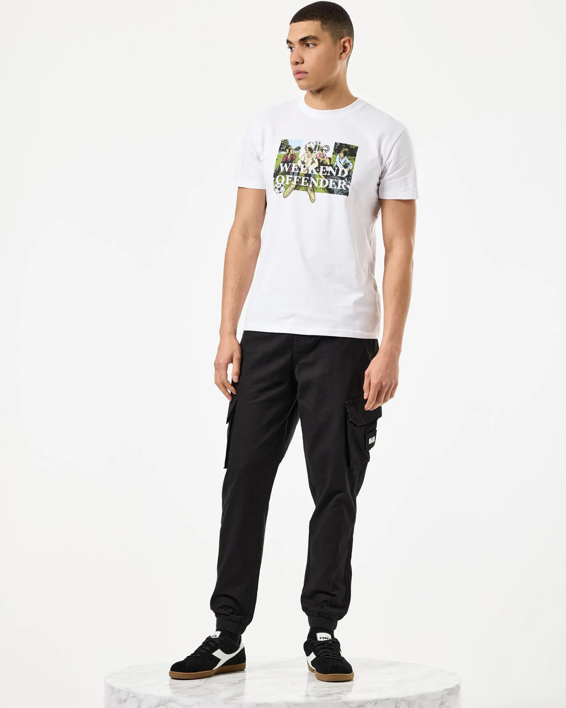 T-Shirt mit Grafik „Hymns“ in Weiß