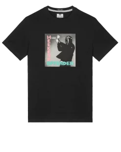 T-Shirt mit Grafik „London Calling“ in Schwarz