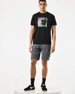 T-Shirt mit Grafik „London Calling“ in Schwarz