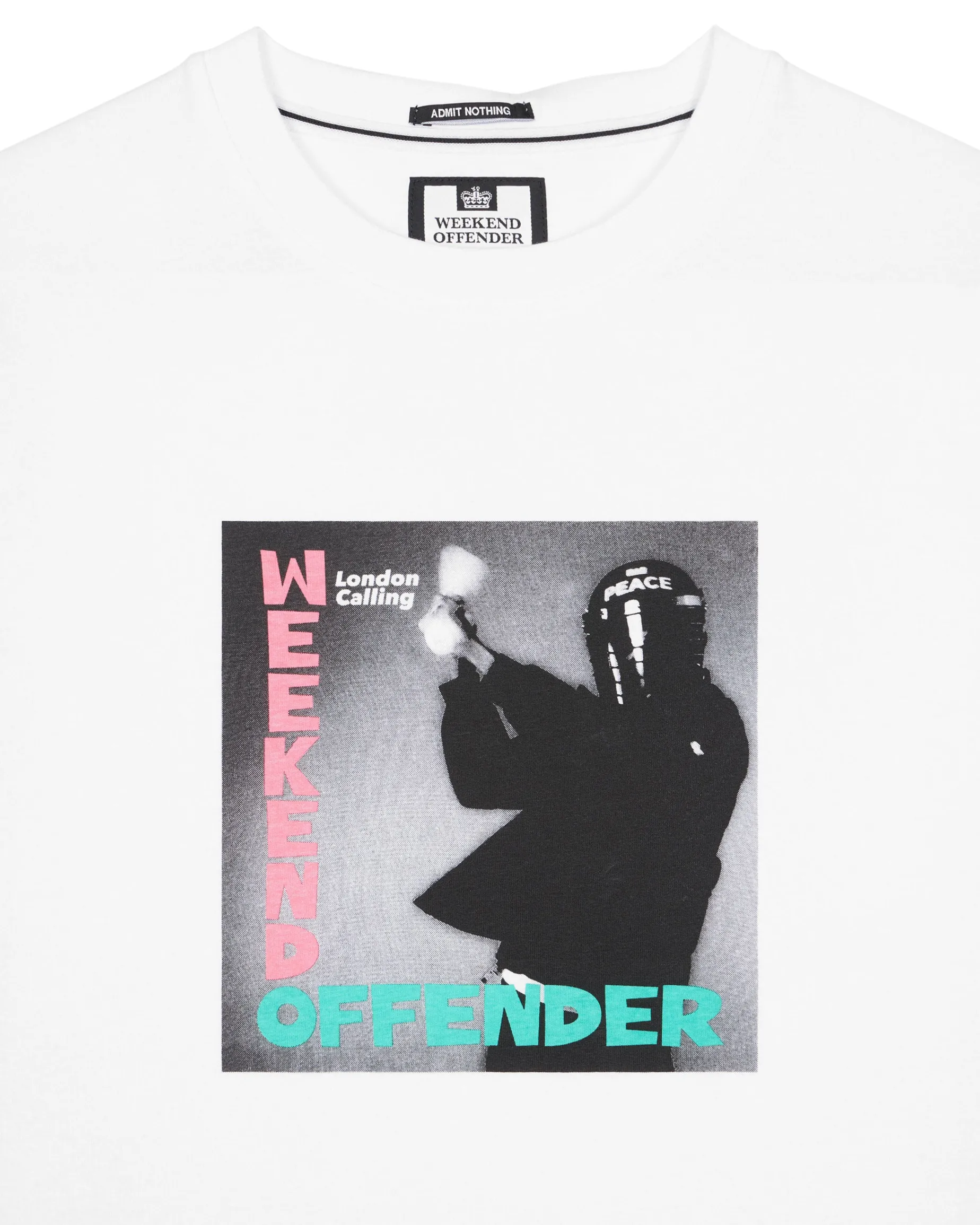 T-Shirt mit Grafik „London Calling“ in Weiß