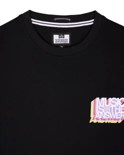 T-Shirt mit Grafik „Music Is The Answer“ in Schwarz