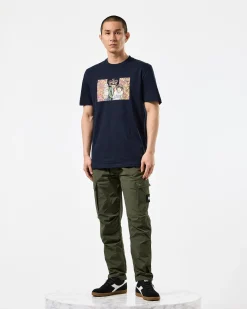 T-Shirt mit Grafik Nummer 5, Marineblau