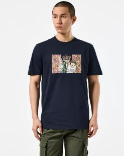T-Shirt mit Grafik Nummer 5, Marineblau