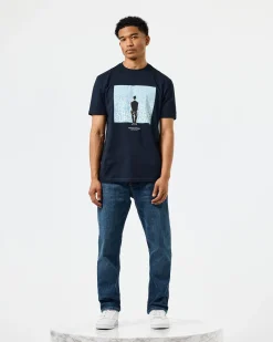 T-Shirt mit Grafik Supernova Marineblau/Blau