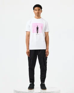 T-Shirt mit Grafik Supernova Weiß/Rosa