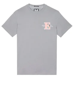 T-Shirt mit Grafik und Stickerei Ryder Rauchgrau