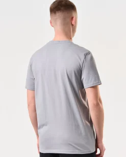 T-Shirt mit Grafik und Stickerei Ryder Rauchgrau