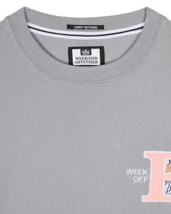 T-Shirt mit Grafik und Stickerei Ryder Rauchgrau