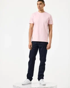 T-Shirt mit Smile-Grafik in Blassrosa