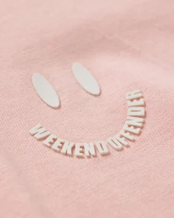 T-Shirt mit Smile-Grafik in Blassrosa