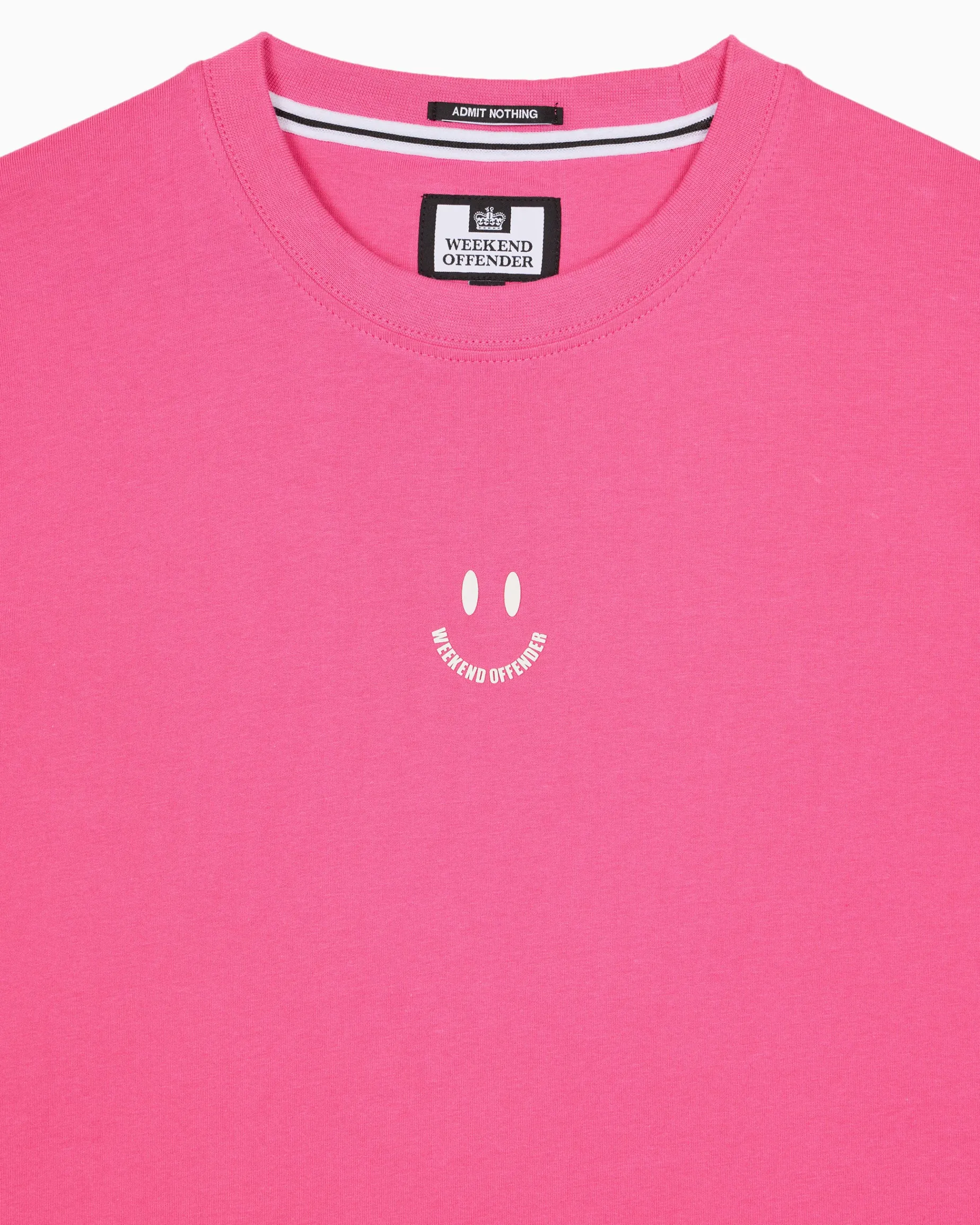 T-Shirt mit Smile-Grafik in Bonbonrosa