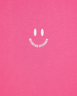 T-Shirt mit Smile-Grafik in Bonbonrosa