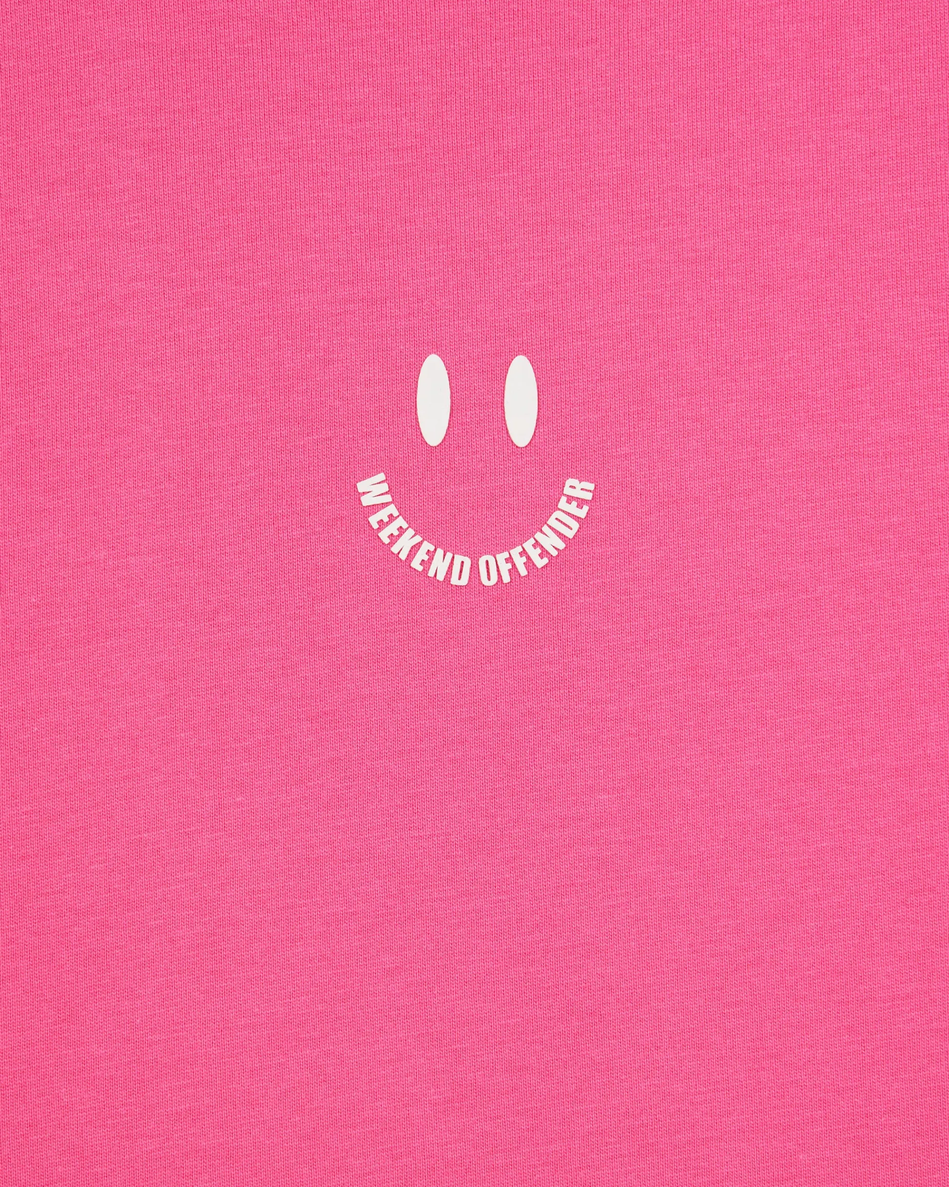 T-Shirt mit Smile-Grafik in Bonbonrosa