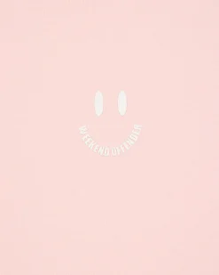 T-Shirt mit Smile-Grafik in Blassrosa