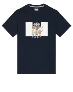 T-Shirt Weekend mit Grafik, Marineblau