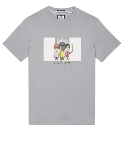 T-Shirt Weekend mit Grafik, Rauchgrau