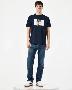 T-Shirt Weekend mit Grafik, Marineblau