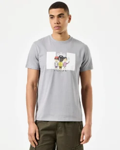 T-Shirt Weekend mit Grafik, Rauchgrau