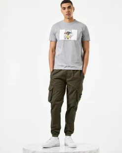 T-Shirt Weekend mit Grafik, Rauchgrau
