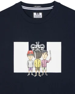 T-Shirt Weekend mit Grafik, Marineblau