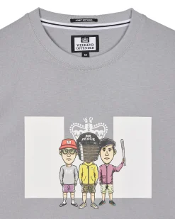 T-Shirt Weekend mit Grafik, Rauchgrau