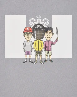T-Shirt Weekend mit Grafik, Rauchgrau